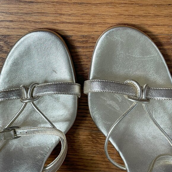 Ralph Lauren Purple Label Gold Leather Strappy Sandals, US 10 - Picture 11 of 16